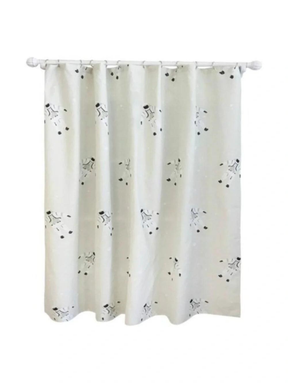 Pillowfort White Kids Shower Curtain with Astronaut Graphic
